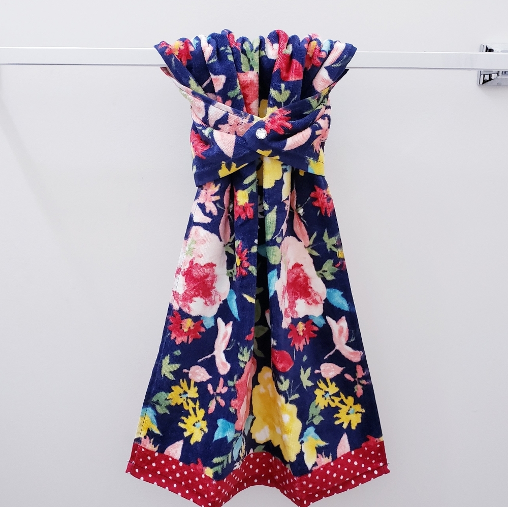 🩵NEW!🩵0991-A ■Pioneer Woman Hang'N'Snap HAND Towel *Select your snap🤍